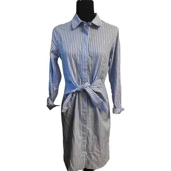 calvin klein women's button-front long-sleeve dress New Calvin Klein Shirt Dress Women's size L Button Front Long Roll up Sleeve